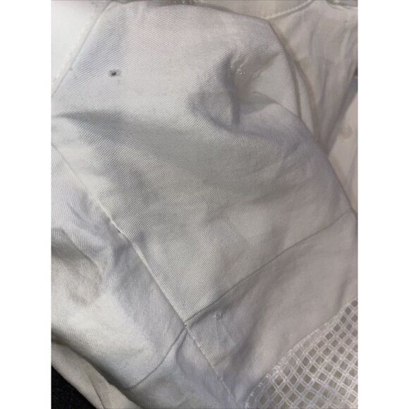 Urbane Cloth Sheer Mesh Sleeve Top Long Sleeve Button Back White - Picture 4 of 7